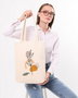 Zoozie Bags 1120 Bolso de Mano de Algodón, Color Crema, 35 x 40 x 8 cm